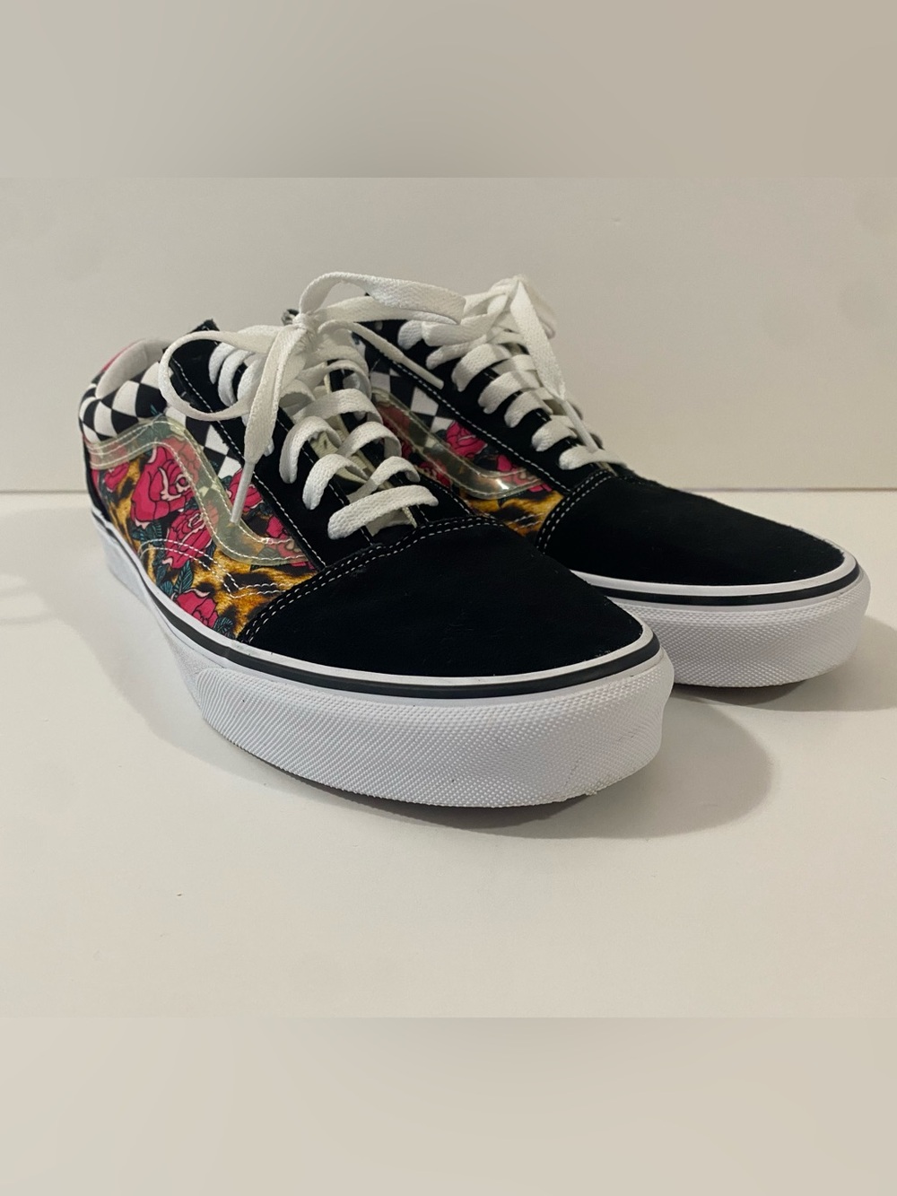 Vans Old Skool Rose Animal Check Sneakers